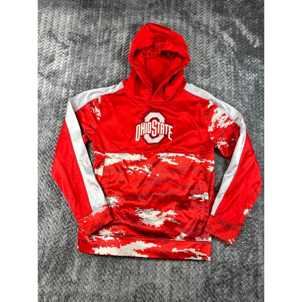 Ohio State Buckeyes Football Hoodie Boys‎ M 10/12 Red Gen2 NCAA Graphic Print